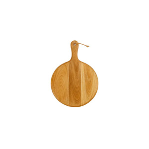 Planche à découper ronde en bois avec poignée pour couper et servir des en-cas, en provenance d'Inde - Product Image 1