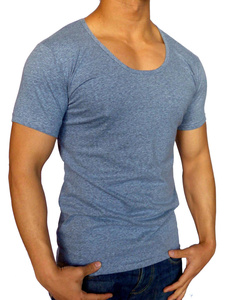 เสื้อยืดคอกลมแบบลำลอง แฟชั่นเรียบง่าย สไตล์มัสเซิล สำหรับผู้ชาย เสื้อยืดแขนสั้นคุณภาพดีที่สุด AI-TS-201 - Product Image 3