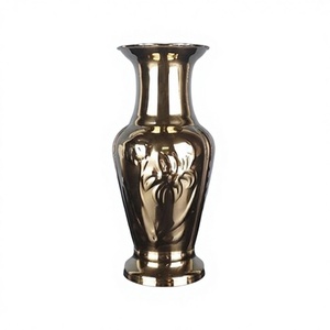 Rose Gold Polished <b>Small</b> Metal Flower Vase <b>Pots</b> Custom Classical Eco-Friendly Minimalist Indoor Artificial Plant Home Garden - Product Image 1