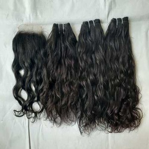 100% Raw Indian Unprocessed Virgin Human Hair <b>Extensions</b> Cuticle Aligned Natural Hair Color From Temples-Virgin Hair Bundles - Product Image 1
