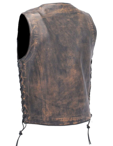 Gilet en cuir pour homme de haute qualité, style motard vieilli, design personnalisé, logo privé, respirant, imperméable, sans manches, prix bas - Product Image 6