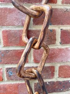 Escultura de Cadena de Eslabones de Madera Aqdus Saleem, Pulida y Pintada en Marrón, Decoración Geométrica Moderna para Mesa o Pared, Decoración para Sala de Estar y Hogar - Product Image 2