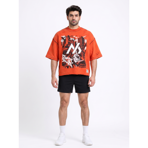 เสื้อยืดทรงบ็อกซี่ครอปผ้าเฟรนช์เทอร์รี่หนา 450GSM สำหรับผู้ชาย สไตล์สตรีทแวร์สุดหรู ลุควินเทจ พร้อมพิมพ์ลายพัฟฟ์ รับผลิตตามแบบ OEM - Product Image 1