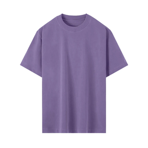 T-shirt en coton à manches courtes pour homme, couleur unie, col rond, jersey décontracté, teinture unie, longueur normale - Product Image 3