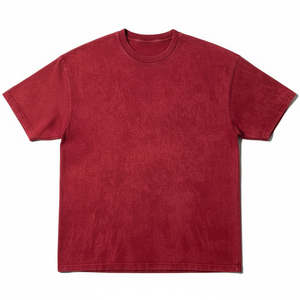 T-shirt décontracté pour homme en coton rouge uni à col rond et manches courtes, style jersey tricoté - Product Image 6