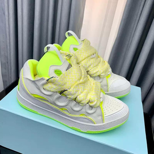 Chaussures de sport en cuir de luxe, baskets de haute qualité avec semelles épaisses et lacets larges, tendance et à la mode pour l'été et l'automne - Product Image 6