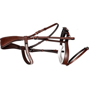Brida de cuero acolchada con cristales para caballo, estilo inglés, para exhibición y competición - Product Image 4