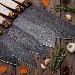Nuevo Juego de Cuchillos de Cocina de Acero de Damasco con Bolsa de Cuero, Producto de Palace LLC, Ecológico - Product Image 5