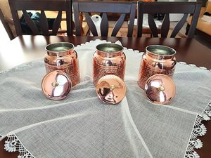 Handcrafted Vintage Copper <b>Kitchen</b> Canister <b>Storage</b> Pot Pantry Container Dry Fruit Holder Tea Coffee Spice Vessel Decorative <b>Jar</b> - Product Image 1