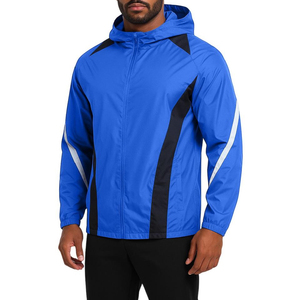 Chaqueta Cortavientos con Capucha para Hombre, Ligera, para Entrenamiento, con Diseño de Bloques de Color, Logotipo Personalizado, Ropa Deportiva al por Mayor - Product Image 4