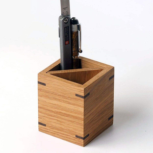 Organiseurs de bureau modernes carrés de qualité export indienne pure, porte-stylos en bois sur mesure, écologiques - Product Image 5