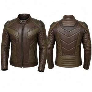 Wholesale Man Moto Riding Motorbike Leather Motorcycle <b>Jacket</b> Clothing <b>Men</b> Waterproof Racing Motor <b>Bike</b> Leather <b>Jackets</b> - Product Image 1