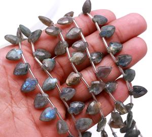 RAY FINE ORNATES Cuentas de Labradorita Natural Facetada Ovalada, Piedras Semipreciosas, 8x11mm, Hilo de 9 Pulgadas, Certificadas para Joyería - Product Image 3