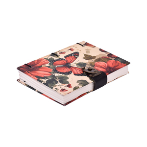 สมุดโน้ตกระดาษ A5 ลายผีเสื้อและดอกไม้ สมุดบันทึกแบบรักษ์โลก พร้อมตัวล็อคโลหะ ทำจากกระดาษรีไซเคิล ขายส่งจำนวนมาก - Product Image 3