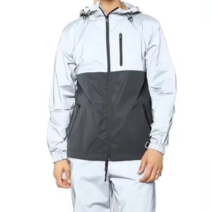 Men's Nylon <b>Tracksuits</b> OEM Windbreaker Nylon <b>Polyester</b> <b>Tracksuit</b> WIth Reflective Piping Custom Lightweight Joggers Set - Product Image 5