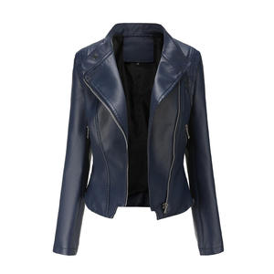 Veste en cuir véritable pour femme avec doublure douce, design zippé élégant et service OEM, veste en cuir pour femme à manches courtes - Product Image 4