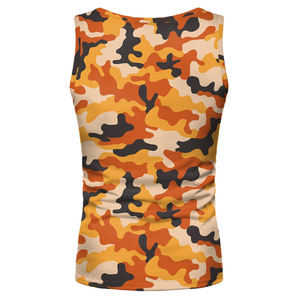 Men's Camouflage Sleeveless Tank <b>Top</b> O-Neck Casual Breathable Knitted Polyester Fit - Product Image 2
