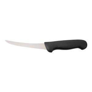 Couteaux à désosser noirs avec lame étroite et pointue argentée et manche ergonomique pour la préparation et le découpage de la viande par les boucherons - Product Image 1
