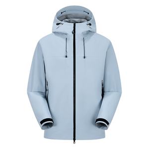 Unisex 2025 Otoño Invierno calidad superior Softshell con capucha Varsity chaqueta a prueba de viento cuello alto cierre de cremallera Venta caliente - Product Image 3