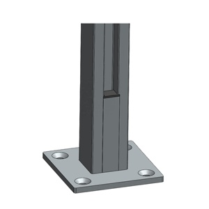 Tấm Kính Inox Một Khe Lan Can Lan Can Vuông Post - Product Image 1