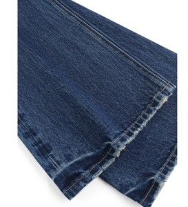 Jean en denim droit respirant à pois unis pour femme, taille mi-haute, style décontracté vintage - Product Image 6