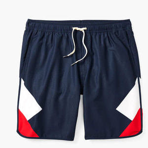 Men's Navy Blue Solid Board Shorts Quick Dry <b>Elastic</b> Waist Casual Swimwear 100% Nylon Waterproof Eco-Friendly - Product Image 4