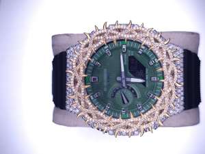 Reloj de Lujo Deportivo de Cuarzo con Correa de Goma Azul de Alta Calidad y Moissanita, Diseño para Fiestas y Bodas, Precio de Fabricante Indio - Product Image 2