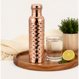 Botella de Cobre Puro Texturizada Hecha a Mano, Venta al por Mayor, Ecológica, Reutilizable, con Logotipo Personalizado, en Oferta - Product Image 4