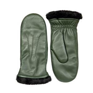 Gants de ski en cuir pour l'hiver, mitaines chaudes doublées de polaire, gants isolés pour l'extérieur - Product Image 1