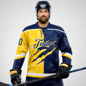 เสื้อฮอกกี้น้ำแข็งแบบใหม่ปี 2026 สไตล์ OEM ผลิตตามสั่งสำหรับนักกีฬามืออาชีพ ผ้าโพลีเอสเตอร์ ระบายอากาศได้ดี แห้งเร็ว คุณภาพสูง น้ำหนัก 220 กรัม สำหรับทุกเพศ - Product Image 4