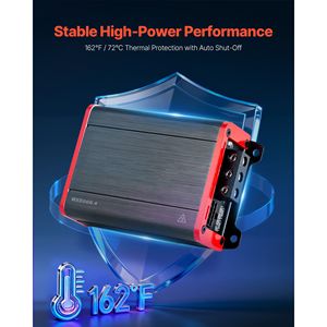 Amplificatore Audio per Auto a 4 Canali 12V, Stabile e Trasformabile in Bridge, Classe D, Gamma Completa, 4 X 120W @ 4 Ohm / 4 X 200W @ 2 Ohm, Amplificatore di Potenza Massima - Product Image 4