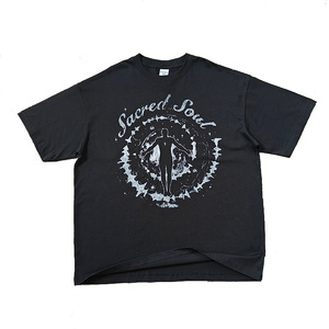 เสื้อยืดโอเวอร์ไซส์พิมพ์ลายโลโก้ด้านหน้าตามสั่ง ขายส่ง ผลิตจากผ้าโพลีเอสเตอร์ผสมฝ้าย 100% คอกลม แขนสั้น ระบายอากาศได้ดี สำหรับผู้ชาย - Product Image 2