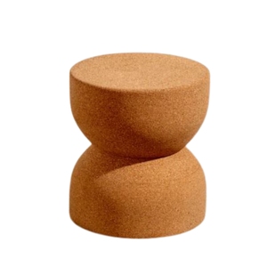 Modern Natural Cork Stool Decorative Accent Side Table Eco-Friendly Round Cork Pedestal End Table for Living Room - Product Image 5