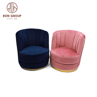 Banquet en forme de fleur sillones rose bleu vert gris velours fauteuil lounge moderne rembourré rose baril chaises mariage canapé