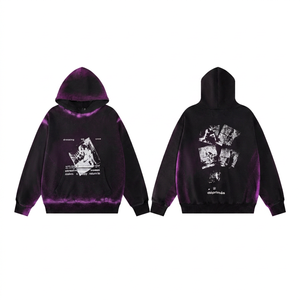 Sweat à capuche unisexe en polaire d'hiver avec cordon de serrage, broderie, design streetwear oversize, épaules tombantes et détail poche - Product Image 6