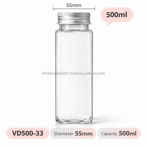 ขวด PET VD500-33 ขนาด 500 มล. รูปทรงสี่เหลี่ยม เป็นมิตรกับสิ่งแวดล้อม ดีไซน์ปรับแต่งได้ สำหรับน้ำผลไม้และชา ผลิตในเวียดนาม - Product Image 5