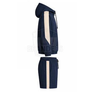 Training Men Hooded Windbreaker <b>Shorts</b> <b>Set</b> Lightweight Zip Up Jacket And Matching <b>Shorts</b> For Gym Fitness Outdoor Sportswear - Product Image 5