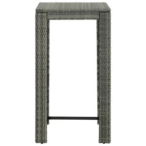 Mesa de Bar Alta de Ratán PE Gris y Acero con Recubrimiento en Polvo - Product Image 2