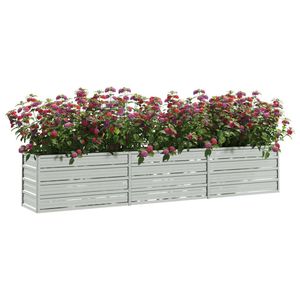 Jardinera Elevada Grande y Resistente de Acero Galvanizado Plateado, Macetas y Jardineras Duraderas - Product Image 3