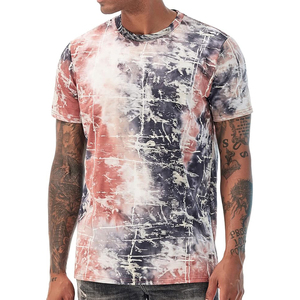Men's Tie Dye Short Sleeve T-<b>Shirt</b> O-Neck Regular Fit Knitted Casual Print Patterned Top - Product Image 3