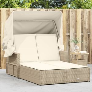 Chaise longue double beige crème et blanc - Product Image 1