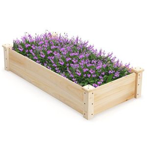 Jardinera Elevada de Madera de Abeto, 48x24x10 Pulgadas, con Patas Ranuradas para Verduras, Flores y Hierbas, Diseño con Drenaje - Product Image 3