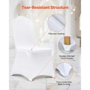 Coprisedie Universali in Spandex Elasticizzato Lavabili e Rimovibili per Matrimoni e Festività - Product Image 6