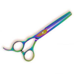 Ciseaux de coiffure professionnels pour salon de coiffure : ensemble de ciseaux à effiler, ciseaux droits et peigne à pointe arrondie pour barbier - Product Image 2