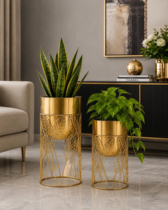Soporte de Metal Dorado para Plantas con Maceteros Decorativos, Elegante Exhibidor de Macetas para Interiores, para Sala de Estar, Dormitorio, Balcón - Product Image 3