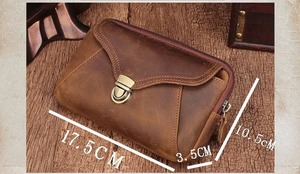 Sac banane vintage en cuir imperméable, anti-plis, séchage rapide, anti-boulochage, durable, avec fermeture éclair, personnalisable avec logo, disponible en toutes tailles - Product Image 5