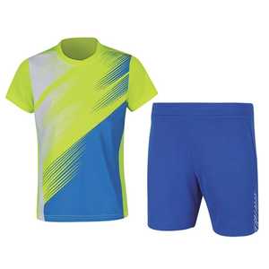 Conjunto de Uniforme de Tenis Sublimado Personalizado, Unisex, Manga Corta, Cuello Redondo, Absorbe la Humedad, Bloques de Color, Corte Atlético, Ropa Deportiva de Verano - Product Image 1