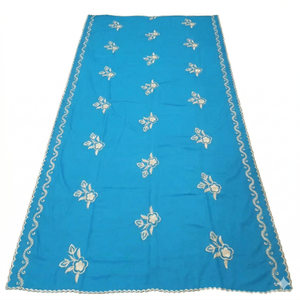 Wholesale 2026 Chiffon Hijab Shawls Women Luxury Floral Rhinestone Embroidered Soft Lightweight Breathable Autumn Wrap OEM - Product Image 2