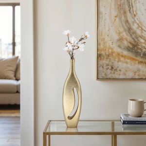 Vase Moderne en Fer Craquelé pour Centre de Table, Décoration de Table de Luxe pour Mariage, Salle à Manger et Salon - Product Image 1