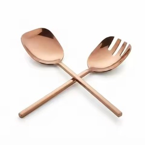Luxury Gold <b>Tree</b> Branch Handle Stainless Steel Salad Servers Set Decorative <b>Twig</b> Metal Serving Spoon Fork Set Tableware - Product Image 5